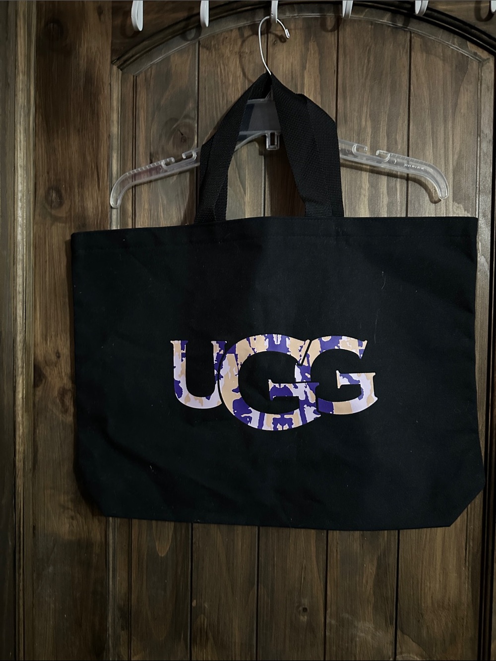 UGG Black Tote with Purple Camouflage Logo